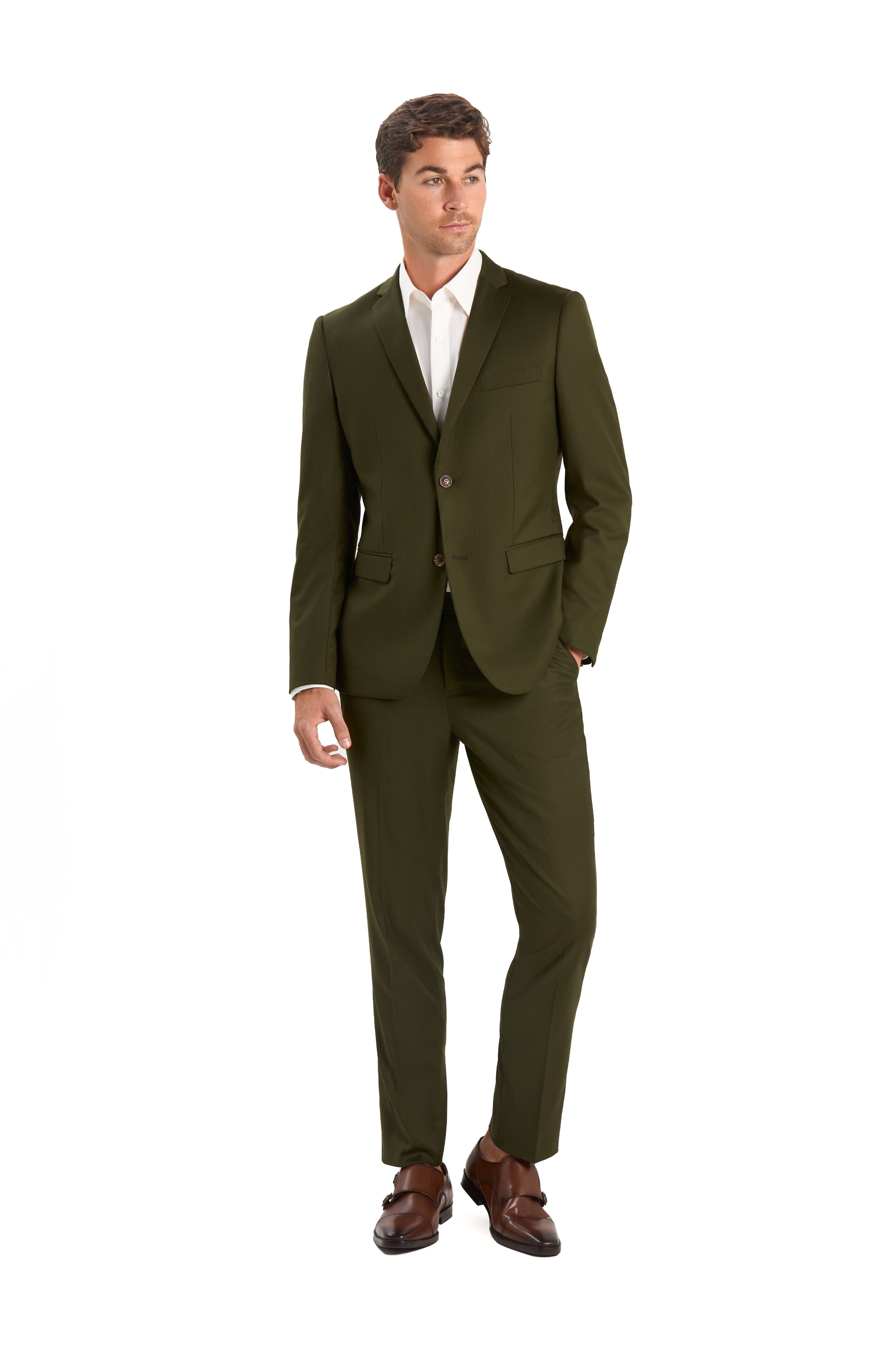 Men's 2 Pieces Regular Fit Hunt Green 2 Button Suit (Blazer+Pants) Hunt Green / 38R Men's 2 Pieces Regular Fit Hunt Green 2 Button Suit (Blazer+Pants) Hunt Green / 38R