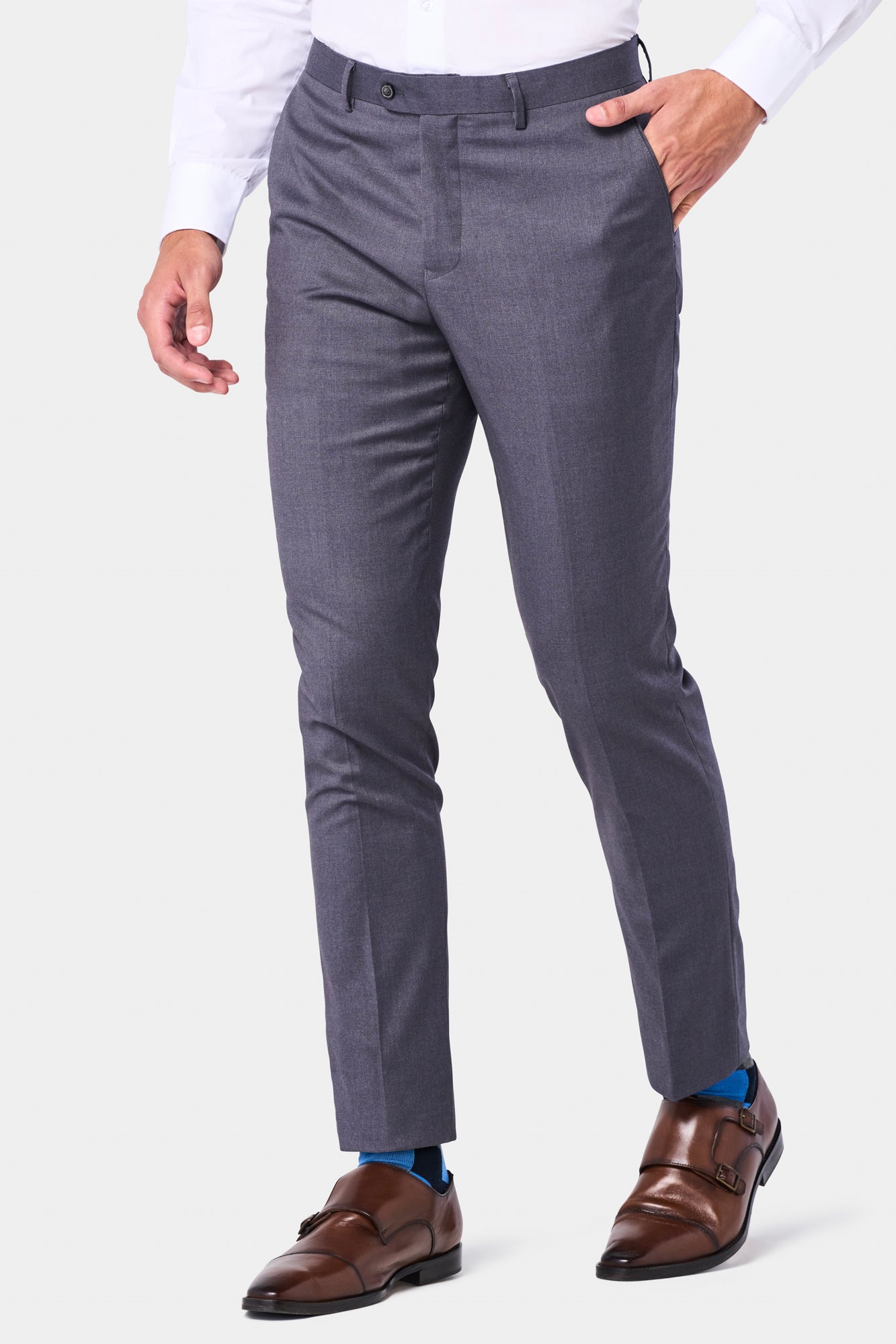 gray dress pants Medium Grey Performance Slim Fit Suit Breezy and relaxed Men's Grey Dress Pants |