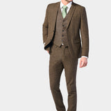 Vintage Brown Tweed 3 Piece Suit