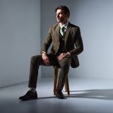 Vintage Brown Tweed 3 Piece Suit