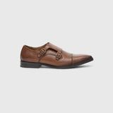 Double Monk Strap Chestnut Brown Shoes
