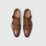 Double Monk Strap Chestnut Brown Shoes