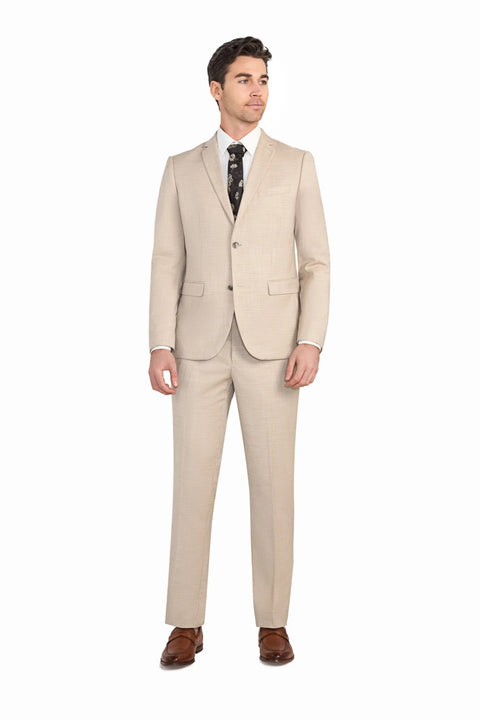 Light Tan Sharkskin 2 Button Suit