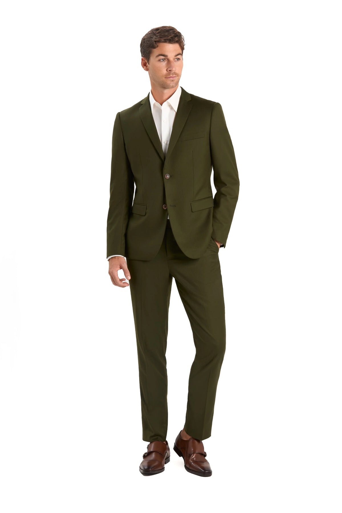 Olive Green 2 Button Suit