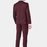 Burgundy Sharkskin 2 Button Suit