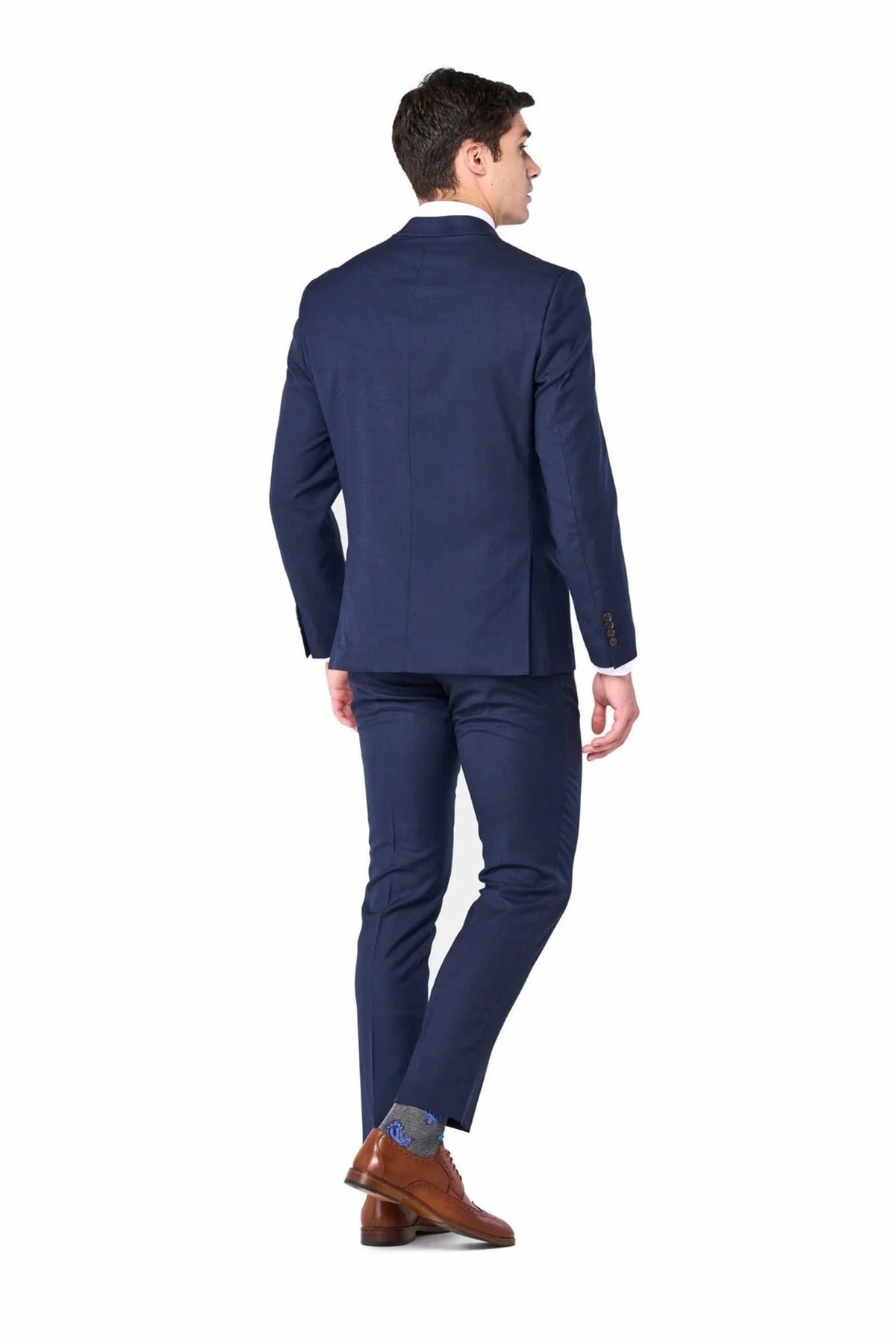 Indigo Sharkskin 2 Button Suit