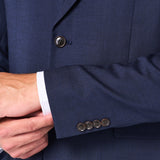 Indigo Sharkskin 2 Button Suit