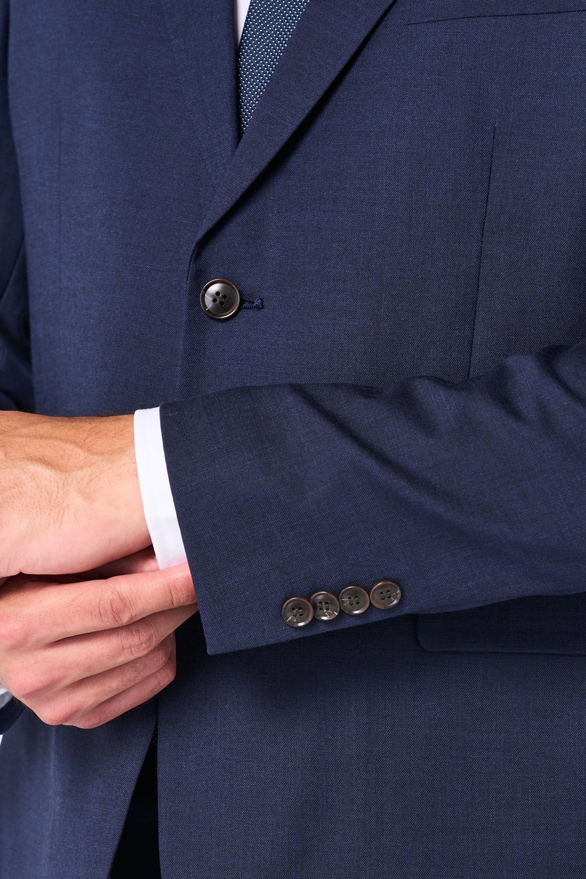 Indigo Sharkskin 2 Button Suit