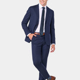 Indigo Sharkskin 2 Button Suit