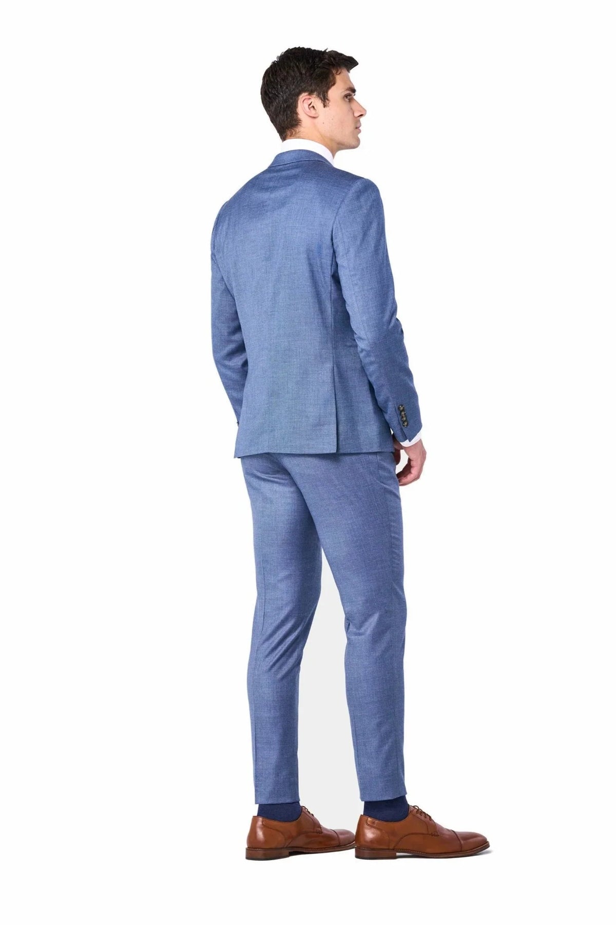 Blue Sharkskin 2 Button Suit