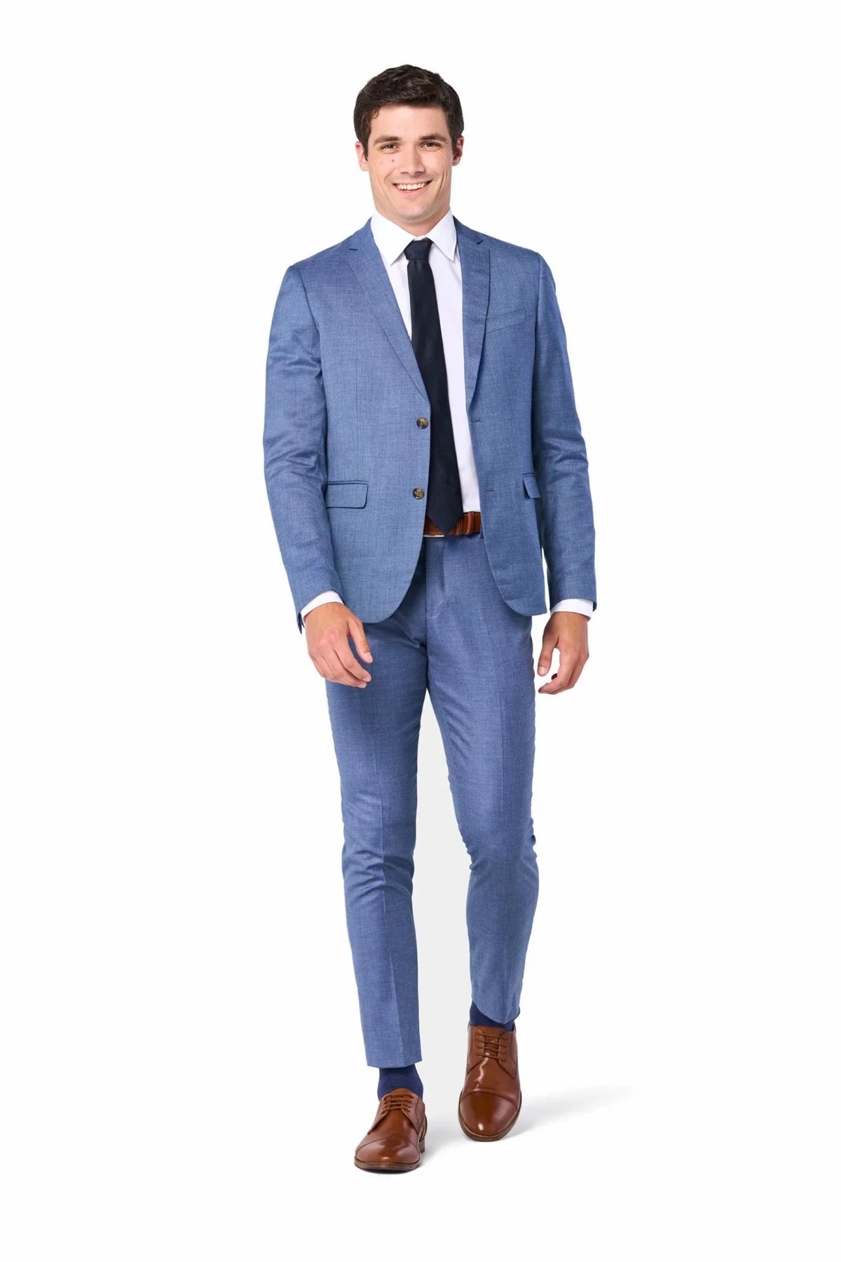 Blue Sharkskin 2 Button Suit
