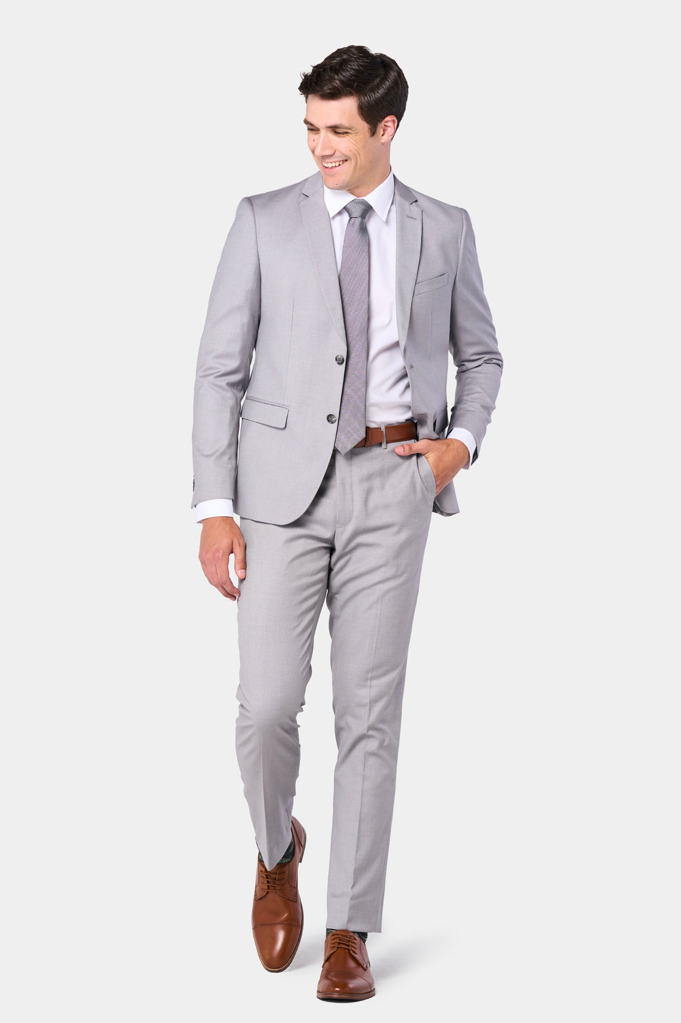 Silver Gray 2 Button Suit, 58 / 50