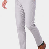 Silver Gray Flat-Front Pants