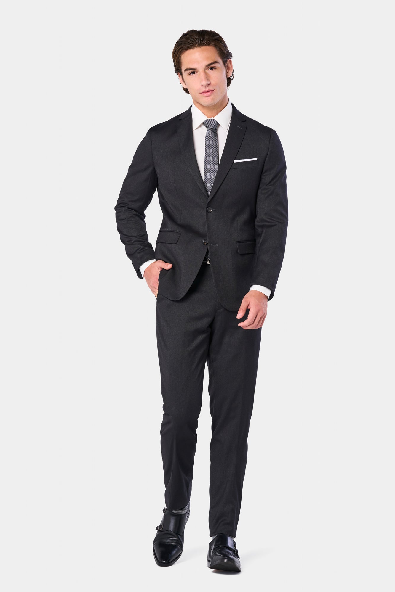 HolloMen's Men's Black Detailed Suit: Captivating Aura that Redefines  Dapper Charm.