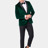 Green Velvet Shawl Lapel Tuxedo