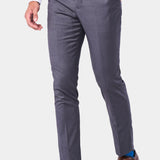 Medium Gray Flat-Front Pants