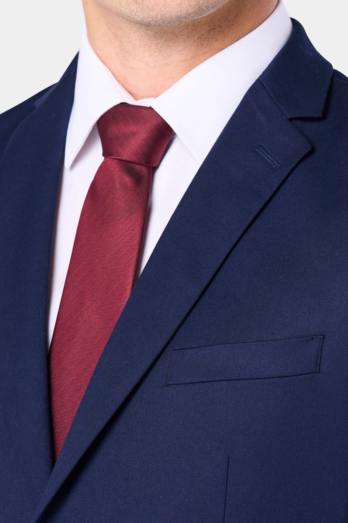 Modern Navy Blue 2 Button Suit Jacket