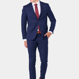 Modern Navy Blue 2 Button Suit Jacket