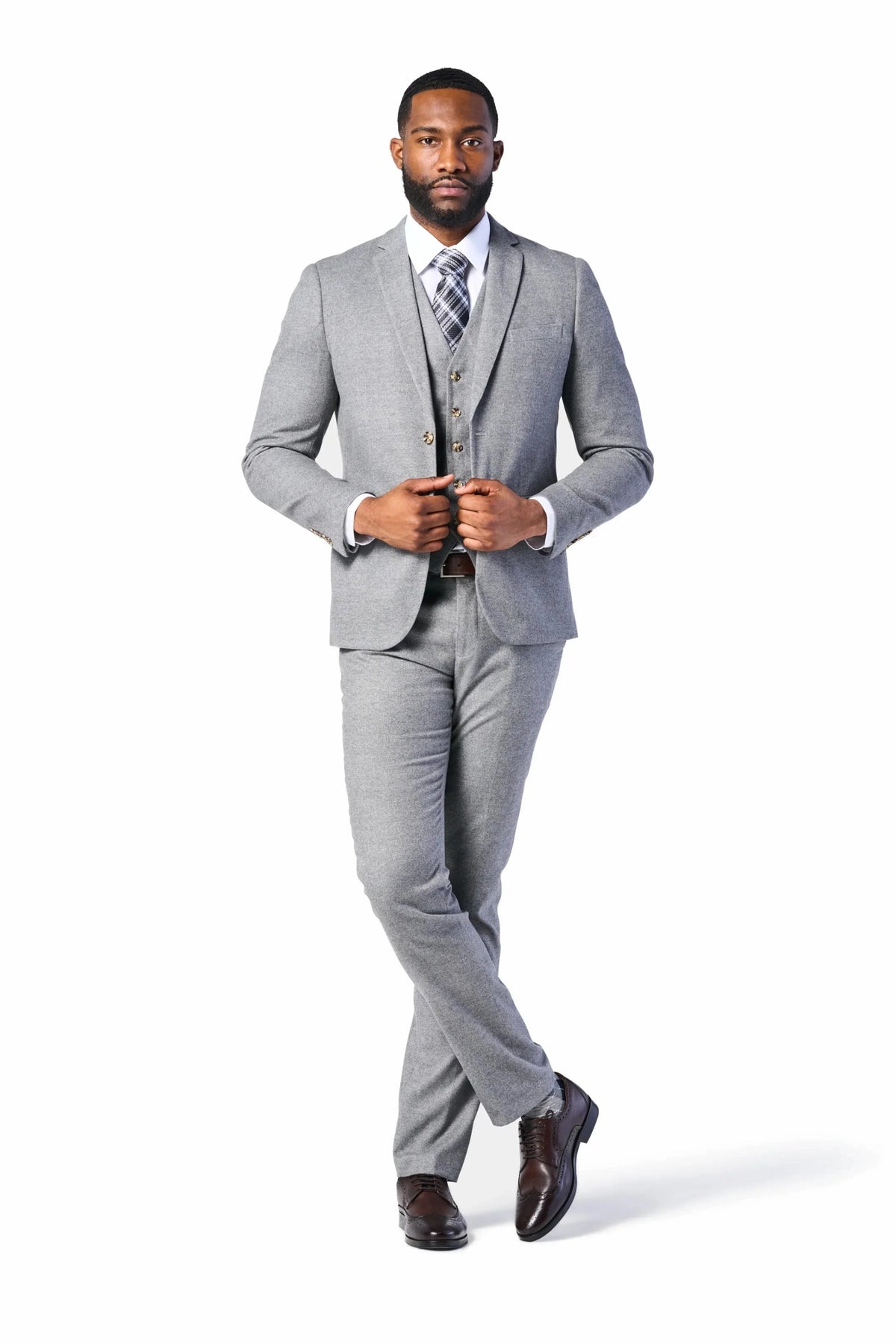 Light Gray Flannel 3 Piece Suit