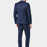 Navy Rust Plaid 3 Piece Suit