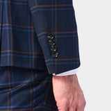 Navy Rust Plaid 3 Piece Suit