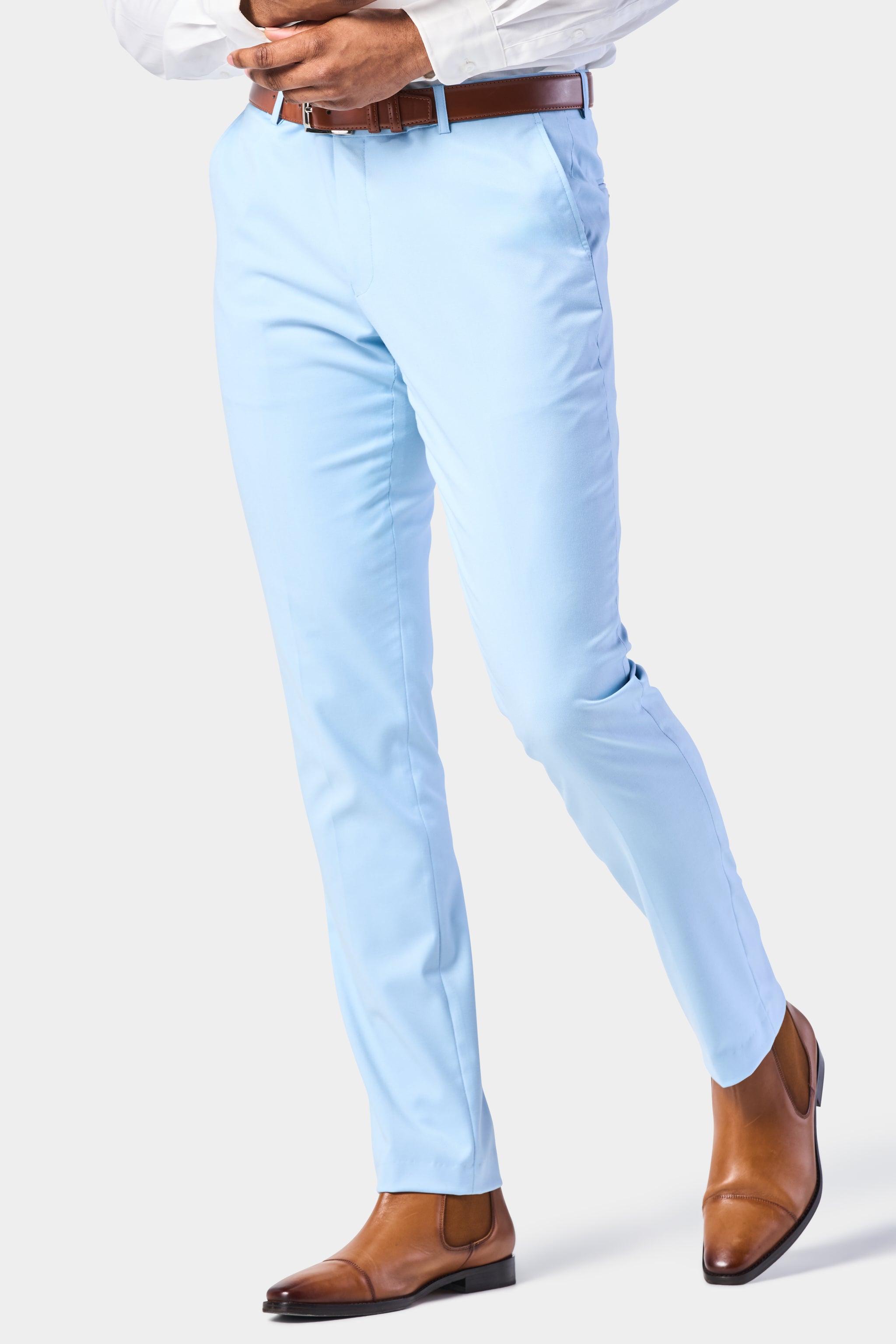 Men's Light Blue Two-Piece Suit - Stylish Formal Wear | Tailored Suit 46 / 40 Men's Light Blue Two-Piece Suit - Stylish Formal Wear | Tailored Suit 46 / 40
