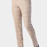 Tan and Pink Plaid 3 Piece Suit
