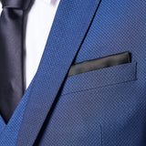 Medium Blue Diamond Texture 3 Piece Suit