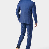 Medium Blue Diamond Texture 3 Piece Suit