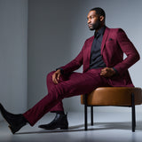 Burgundy 2 Button Suit