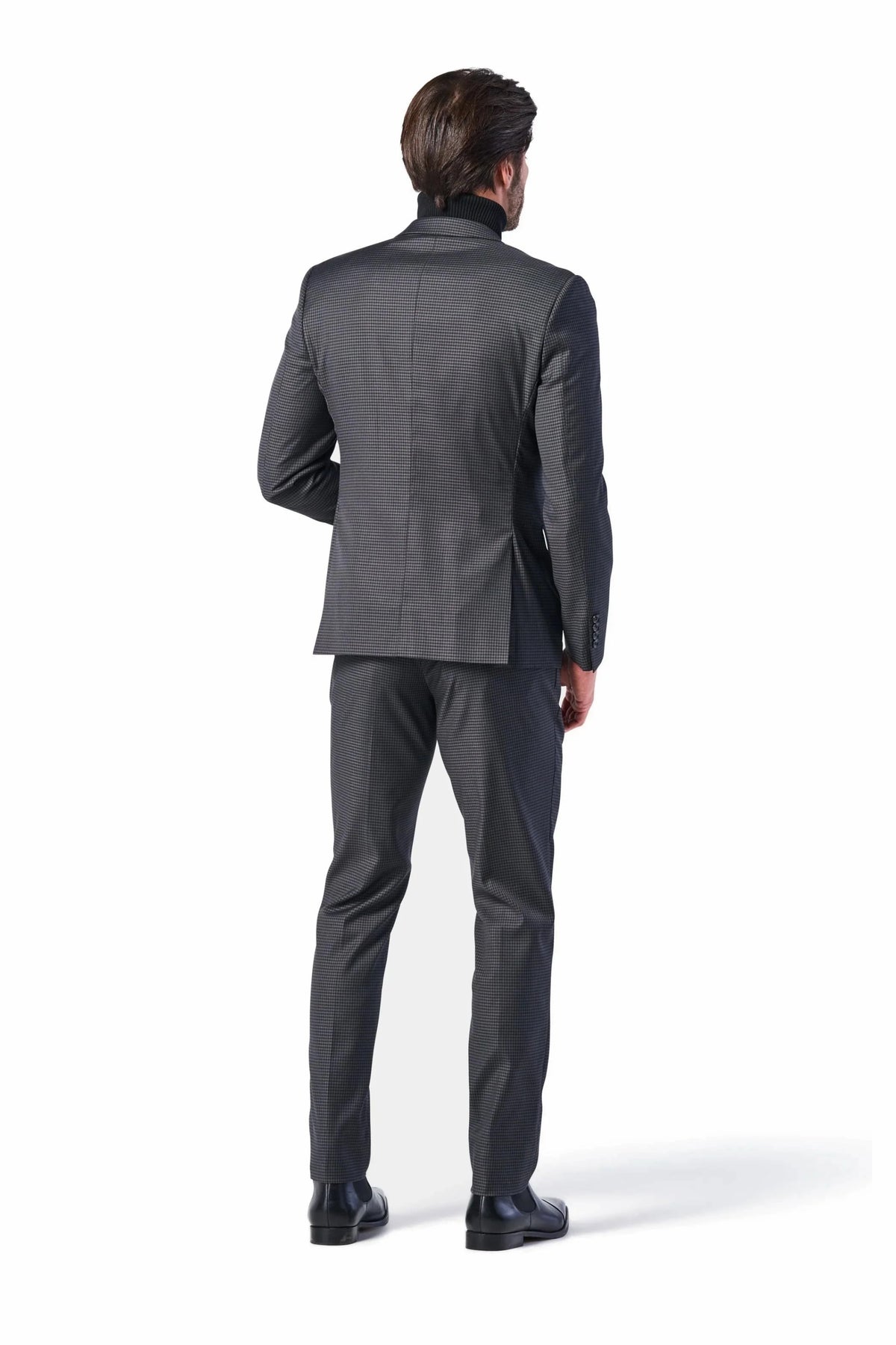 Gray and Black Mini Check 3 Piece Suit
