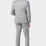Gray and Rust Glenn Plaid 3 Piece Suit