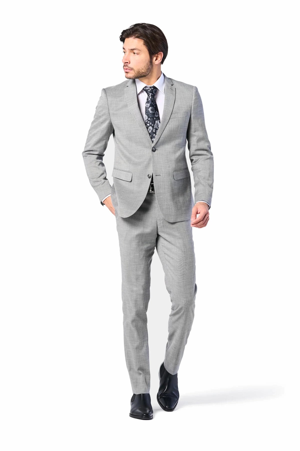Gray Sharkskin 2 Button Suit