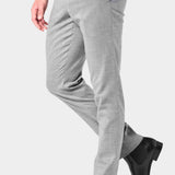 Gray Sharkskin Flat-Front Pants