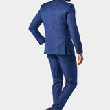 Blue and Black Mini Check 3 Piece Suit