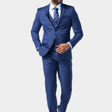 Blue and Black Mini Check 3 Piece Suit
