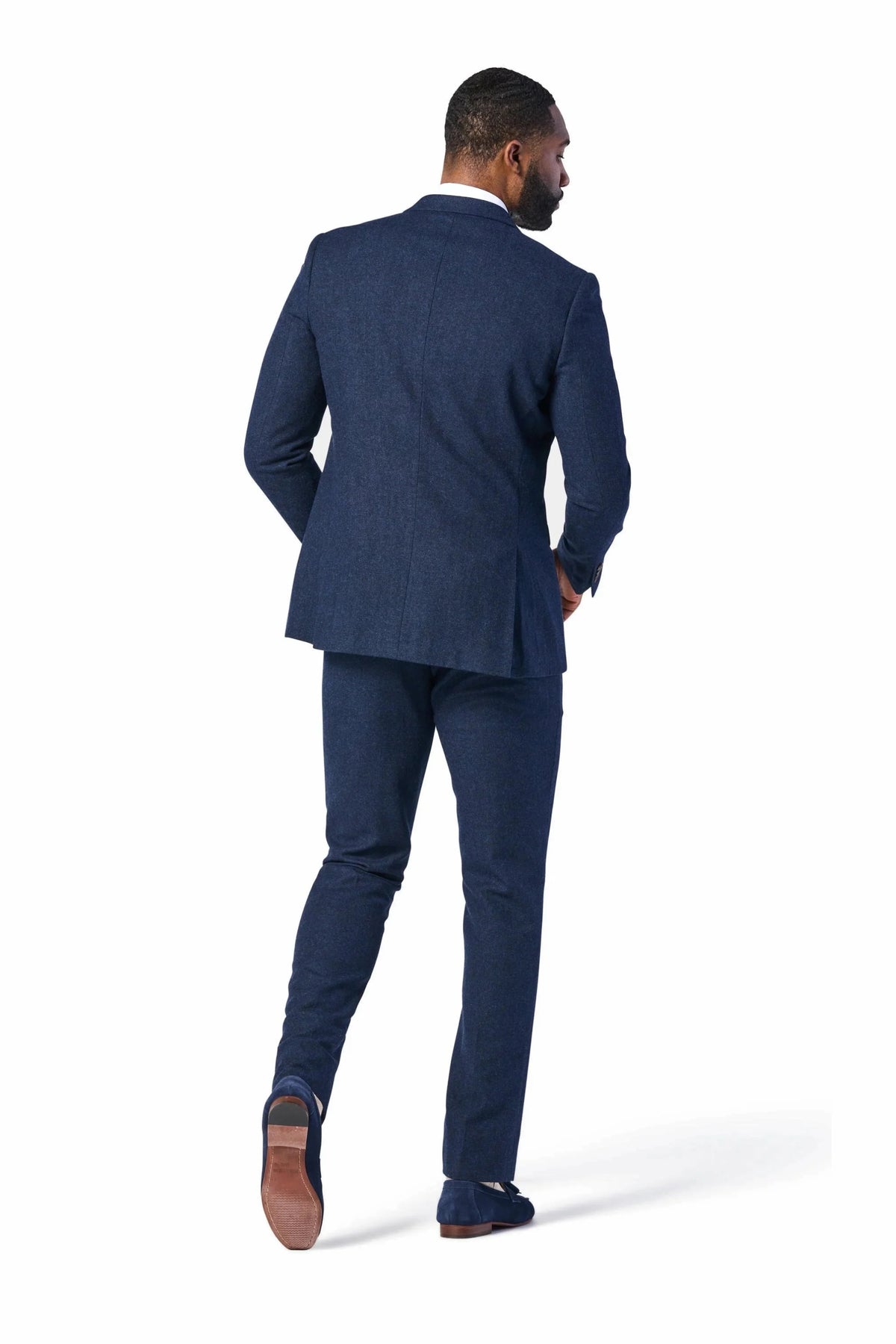 Navy Blue Tweed 3 Piece Suit