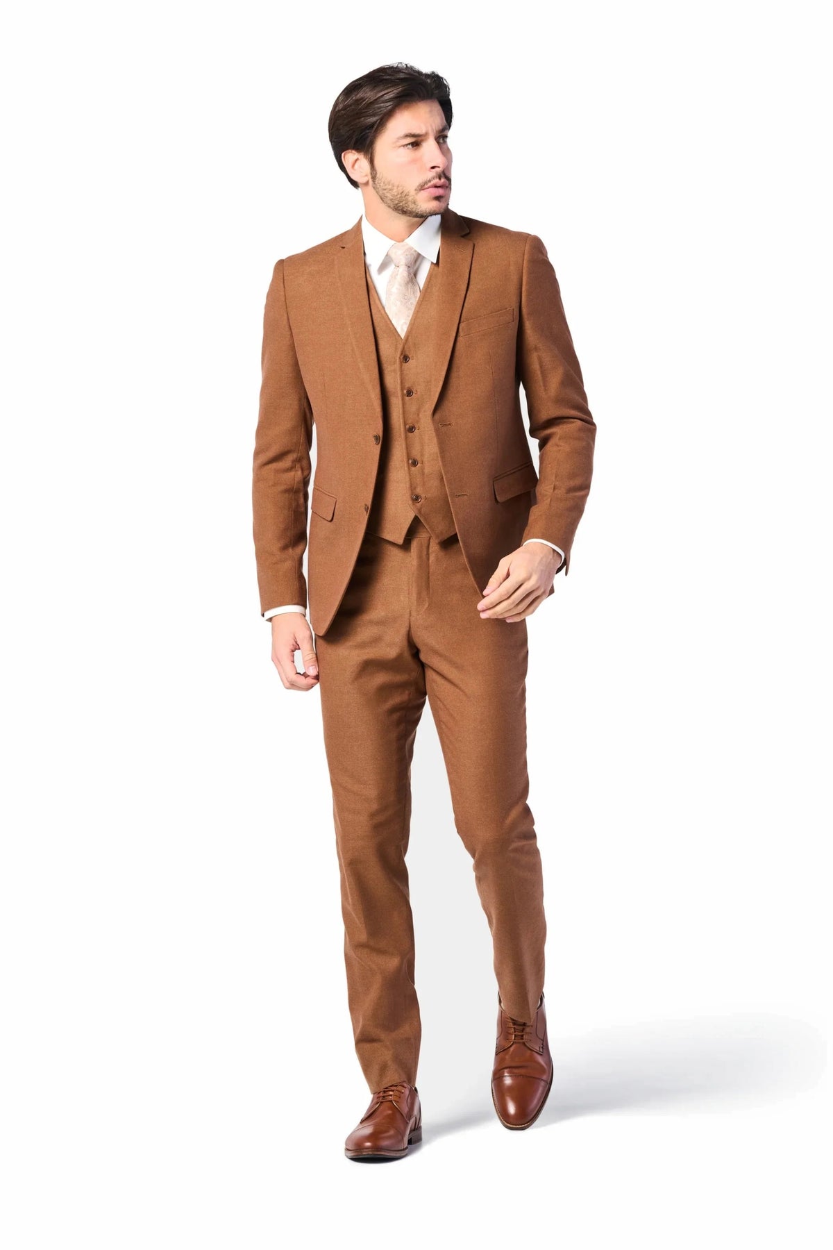 Rust Brown Flannel 3 Piece Suit