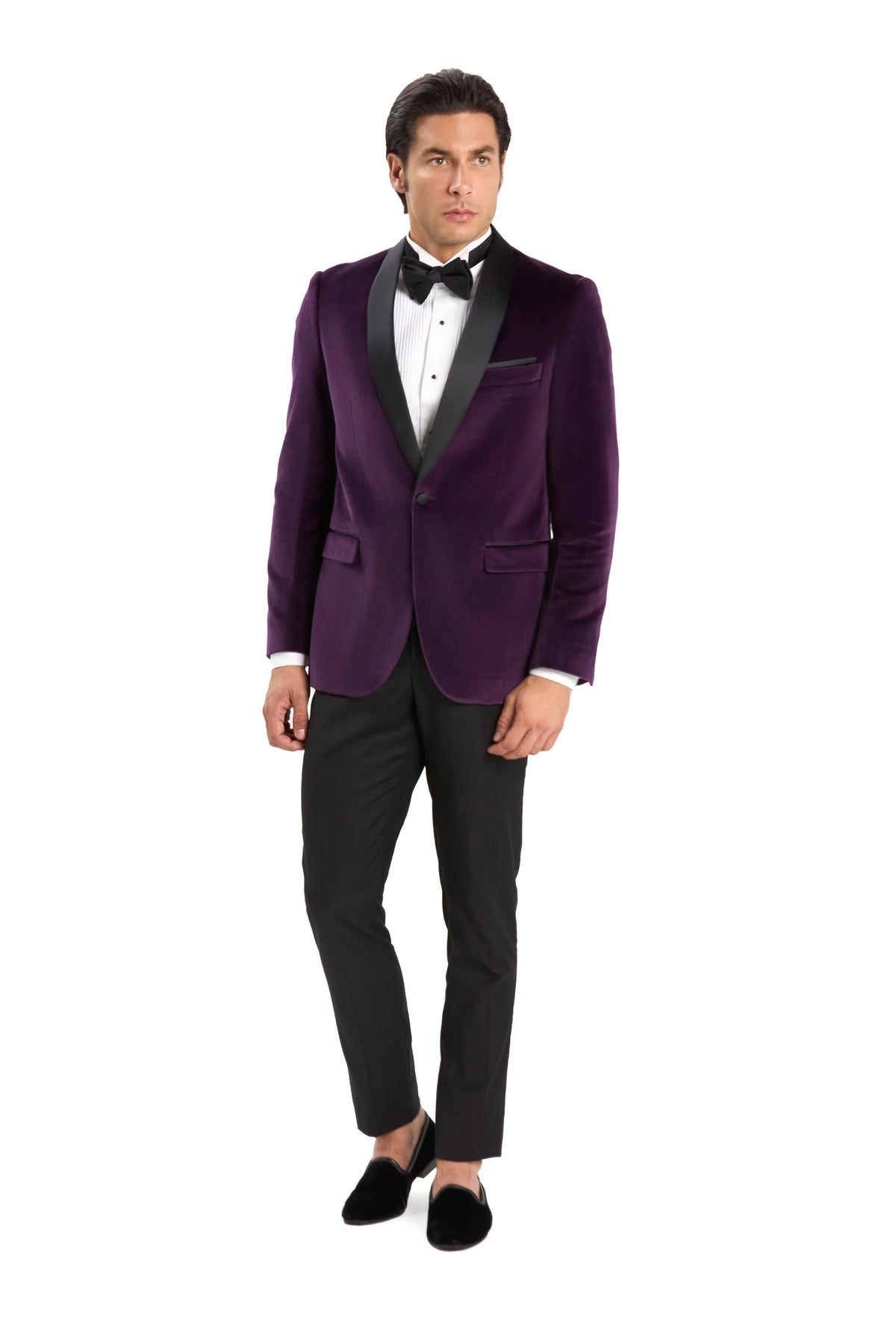 Regency Purple Velvet Shawl Lapel Tuxedo
