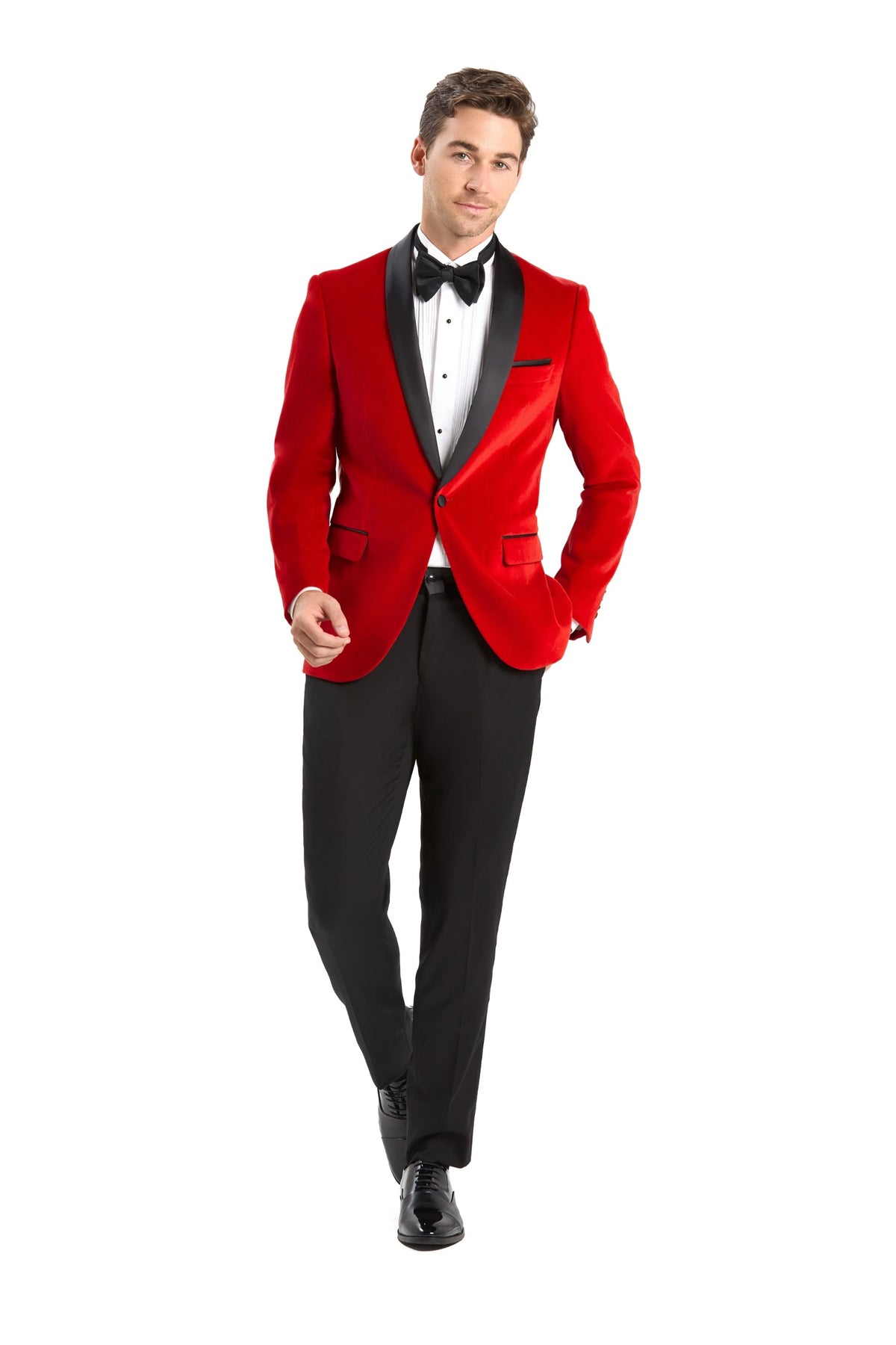 Red Velvet Shawl Lapel Tuxedo