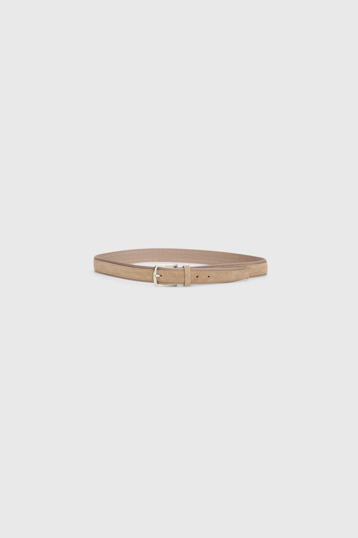 Beige Suede & Fabric Belt