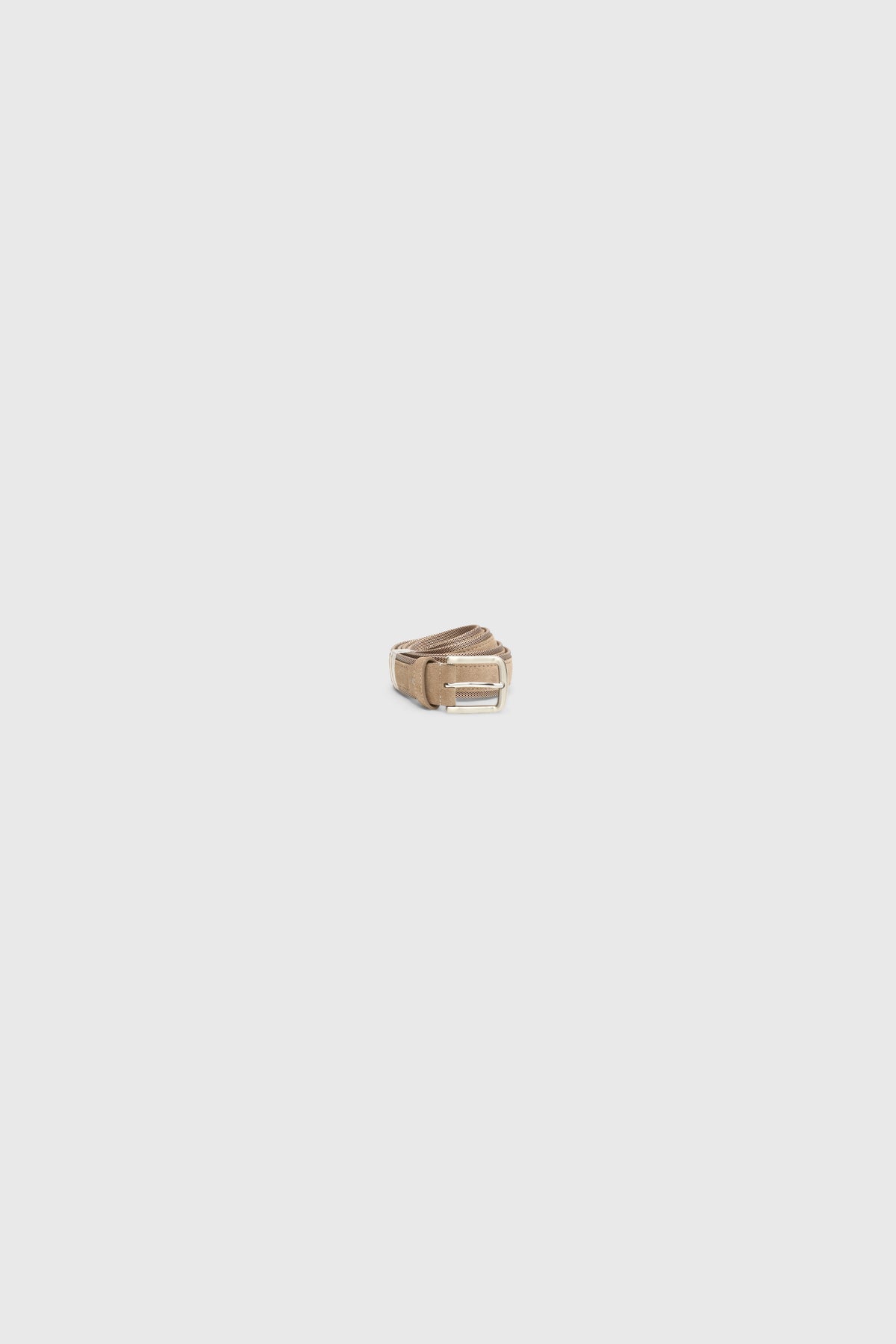Beige Suede & Fabric Belt