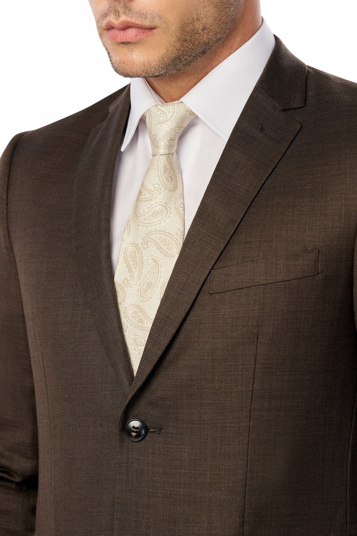 Brown Sharkskin 2 Button Suit