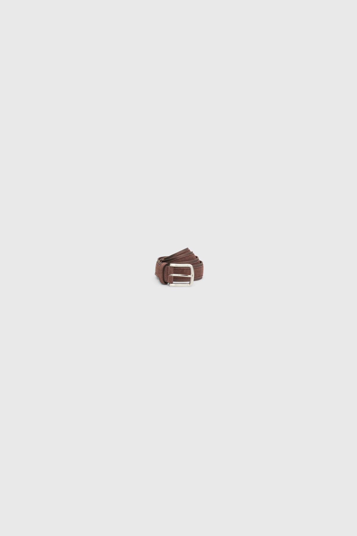 Brown Suede & Fabric Belt