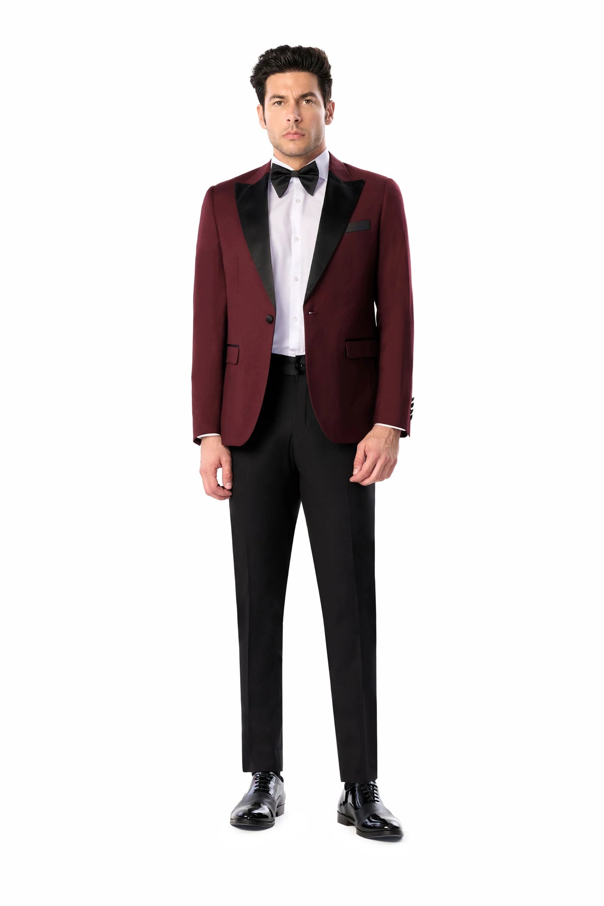 Burgundy Peak Lapel Tuxedo