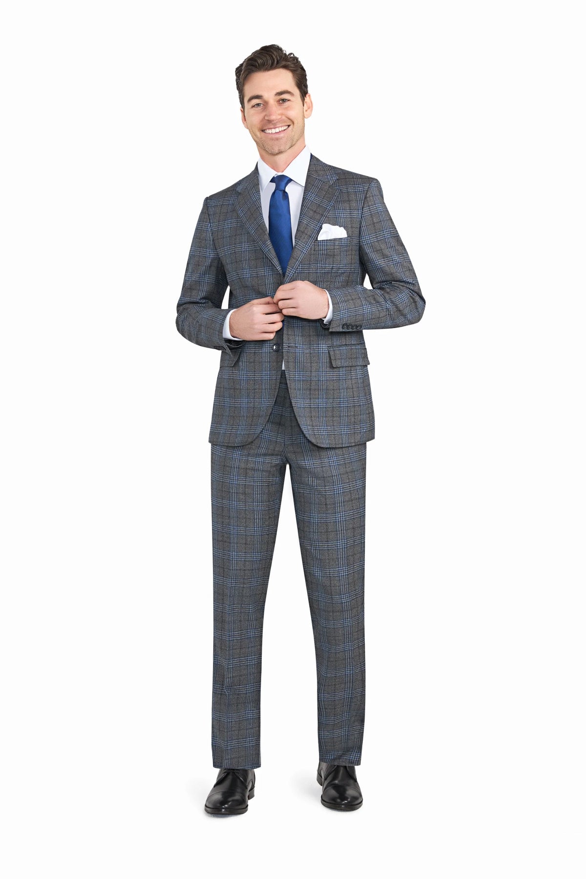 Grey and Blue Plaid
