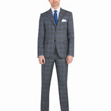 Grey and Blue Plaid