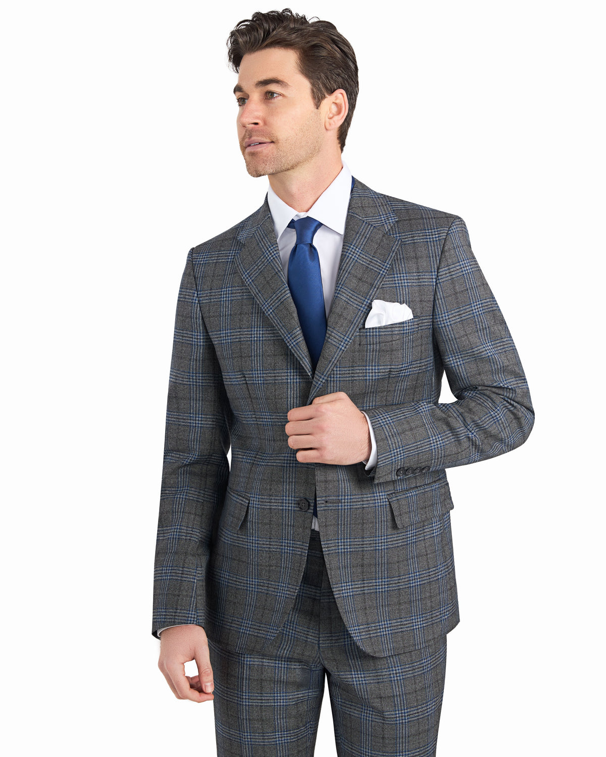 Grey and Blue Plaid