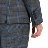 Grey and Blue Plaid