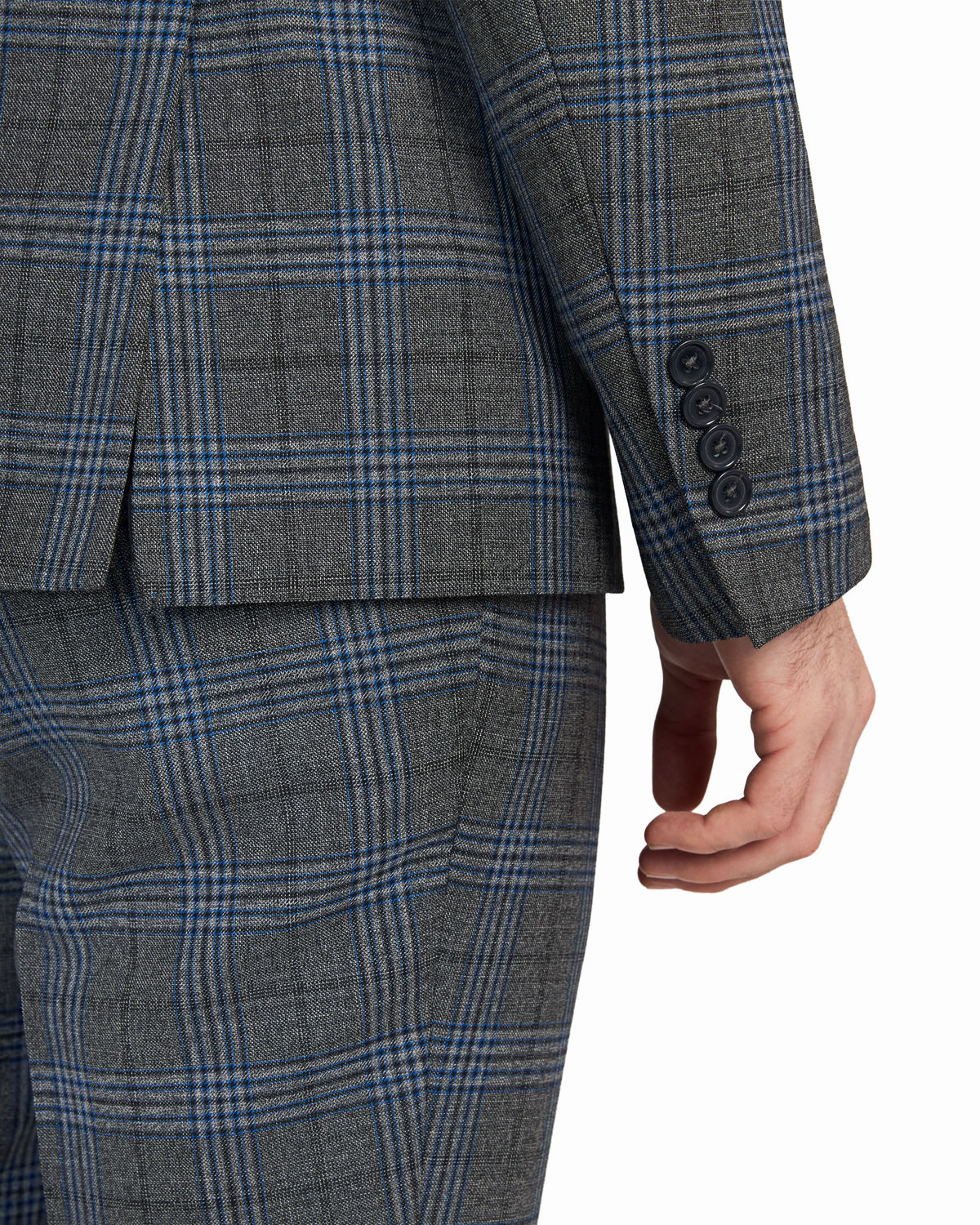 Grey and Blue Plaid